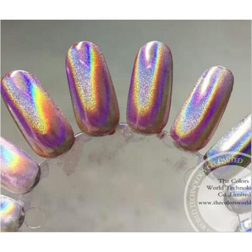 TCWB182 35um Unicorn Holographic Silver Color Magic Mirror Chrome Effect Pigment Powder or nail Art or other deco