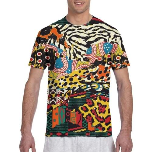 Traditional African Wild Animal Skins Fashion T-shirt Men 2020 Summer Crew Neck Mens Tshirt Tee Shirts