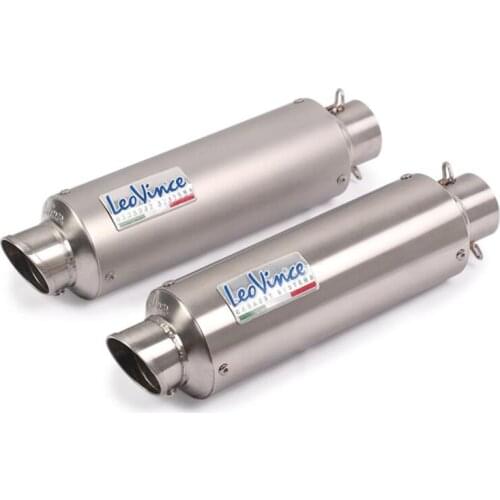 51MM E-Mark Universal Motorcycle Stainless Steel Exhaust Modified Scooter Muffle Most Fit Motorcycle ATV FOR LeovinceSticker