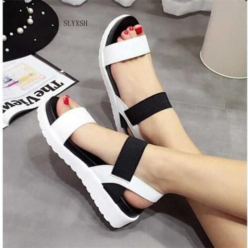 SLYXSH 2019 Summer sandals women flat Shoes peep-toe sandalias Roman sandals woman casual shoes Ladies Flip Flops Footwear