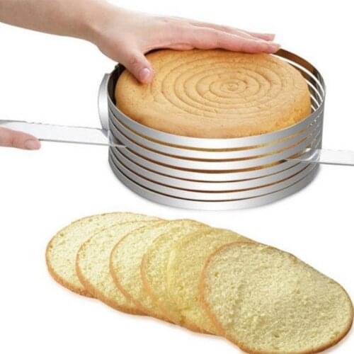 300E 1PC Kitchen Cake Bread Layer Round Stainless Steel Multi-Layer Cutting And Splitting Machine Retractable Cake Mold Tool New