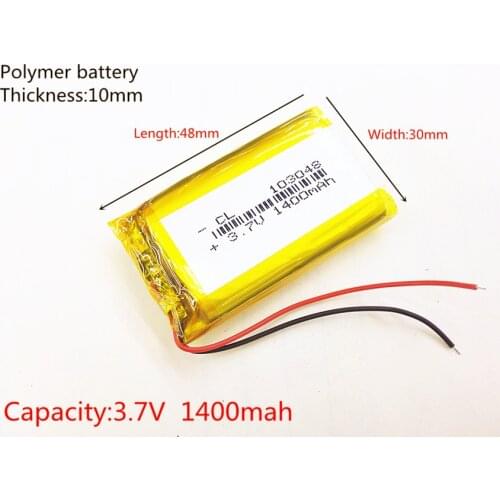 10pcs SD 3.7V,1400mAH,103048 Polymer lithium ion / Li-ion battery for TOY,POWER BANK,GPS,mp3,mp4,cell phone,speaker