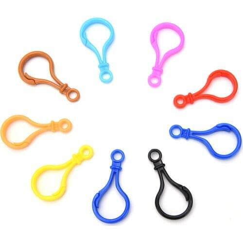 100 Pcs Plastic Multi-Color With Loop Key Chains Key Rings Door Key Car Key DIY Jewelry Accessories 50mm*25mm Color Random