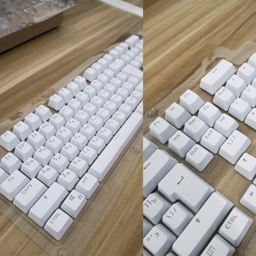 104 Keycaps Russian Translucent Backlight Keycaps for cherry MX Keyboard Switch X5QC