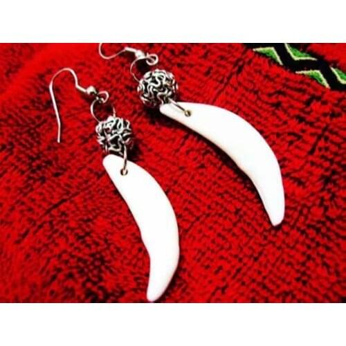 12 pair Creative handmade white color tooth rock earring jewelry