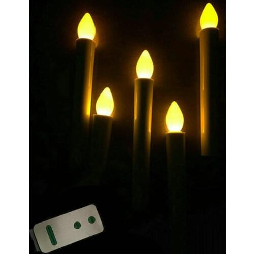 120Pcs Remote controlled Led taper candlestick wedding table home decor candleabra Church lamp Flameless w/controller 17.5cm(H)