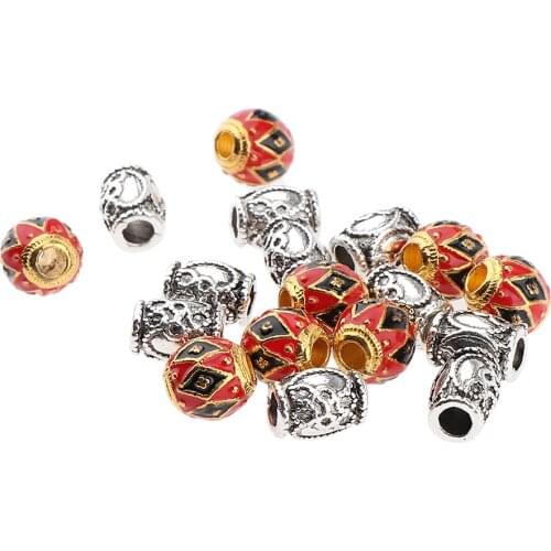 18Pcs/Pack Dreadlock Hair Braid Bracelet Beads Alloy Multi-style Spacer Charm for DIY Jewelry Necklace Making Accessories