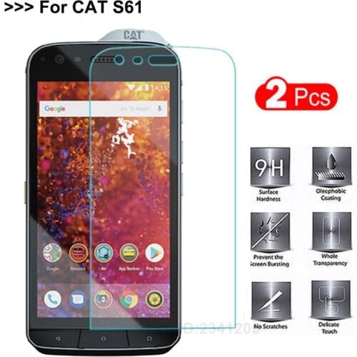 2PCS Tempered Glass Cat S61 Screen Protector 9H 2.5D Protective Glass Phone Cover Film For Caterpillar Cat S61 S 61 Glass