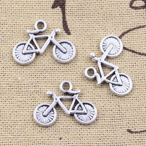 20pcs Charms bicycle bike 15x20mm Antique Silver Color Pendants DIY Crafts Making Findings Handmade Tibetan Jewelry