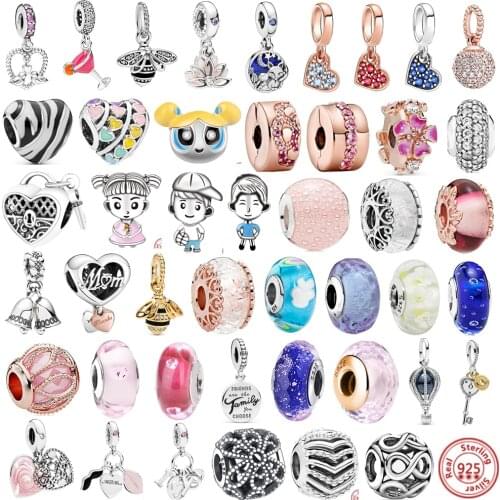 2021 New Mothers Day 925 Sterling Silver Glass Beads MOM Love Charm Beads Fit Original Pandora Bracelets Women DIY Jewelry Gift