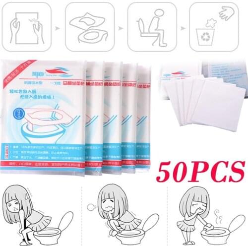 50pcs/lot Portable Disposable Health Toilet Seat Paper Cover Waterproof Toilet Seat Cushion Native Wood Pulp for Out Traveling