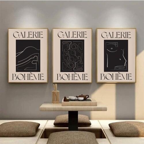 Abstract Galerie Poster Neutral Canvas Painting Minimalist Art Print Decorative Line Art Wall Picture For Living Room Home Décor