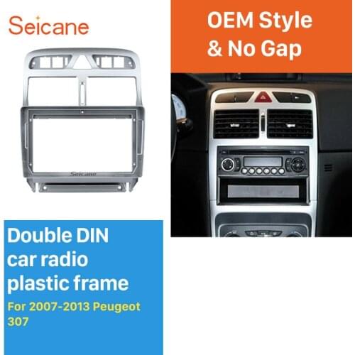 Seicane Double Din Car Radio Fascia For 2007-2013 Peugeot 307 DVD Player Panel Kits Stereo Audio Dash Frame