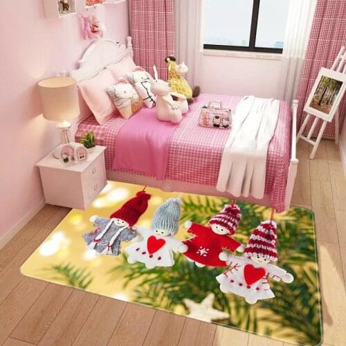 3D Merry Christmas Big Carpet Indoor Home Decor Carpets for Living Room Bedroom Area Rug New Year Welcome Doormats Christmas Mat