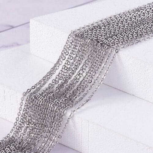 10m 304 Stainless Steel Cross Chains Cable Chains Decorative Rolo Chains for Jewelry Making DIY Bracelet Necklace 2x1.5mm