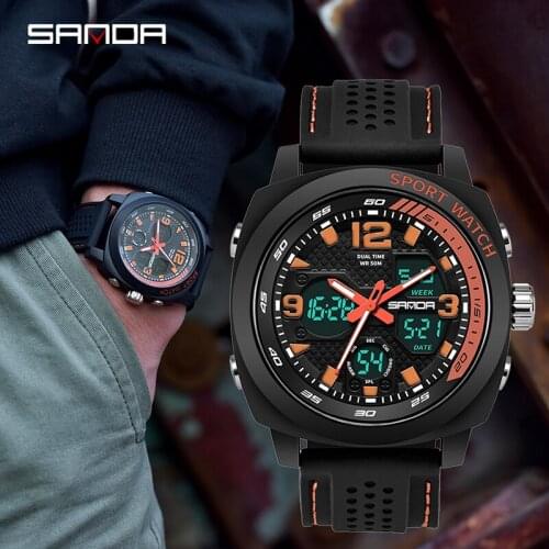 2020 Men Watches SANDA Men Wristwatch Fashion Sport Silicone Strap Quartz Watches Men Montre Homme reloj hombre orologio donna