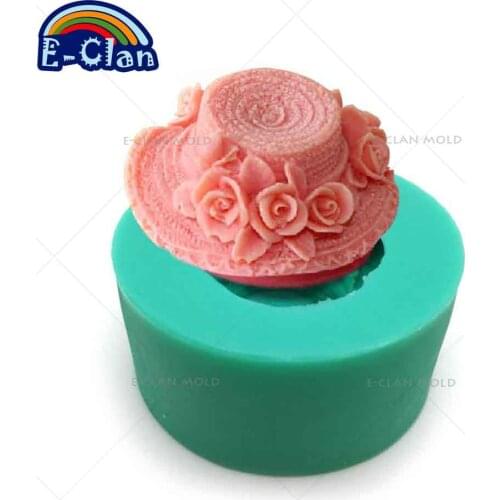 Lady Flower Hat Food Grade Silicone Soap Making Mold 3D Cake Decoration Fondant Mold Baking Tools S0080MZ