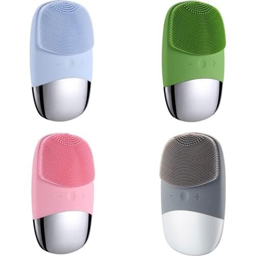 US STOCK Mini USB Electric Facial Cleansing Brush Silicone Sonic Cleaner Deep Pore Cleaning Waterproof Face Scrubber