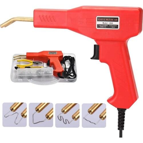 Hot Stapler Plastic Repair Car Bumper Welding Welder Machine Gun Kit+200 Staples for Repairing Cracked Bumpers Head Lights