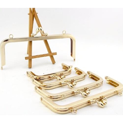 Buds head delicate No hole screw purse frame 10/12.5/15/18/20CM golden DIY Handmade kiss lock bag coin purse