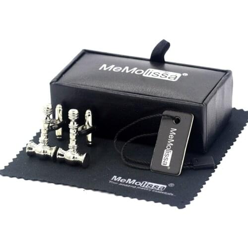 MeMolissa Display Box Trendy Judge Hammer Cufflinks Exquisite Gift For Men Bouton De Manchette Free Tag & Wipe Cloth