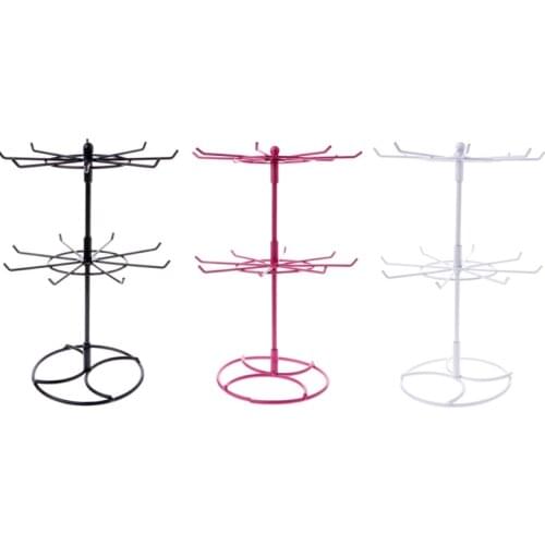 Metal Necklace Chain Bracelet Rotation display Holder fashion 2 tiers Jewelry Display Stand Rack scarves tie wig bracelet Hanger