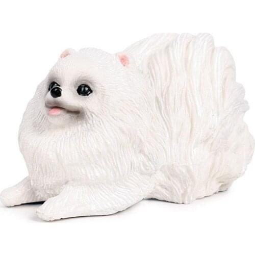 Lovely Pomeranian Dog Animal Action Figure Model Home Decor Education Kids Toy