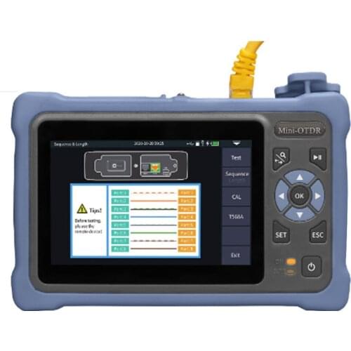 MINI OTDR 1310/1550nm 26/24dB Fiber Optic Reflectometer ,Touch Screen VFL OLS OPM Event Map Ethernet Cable,High practicability