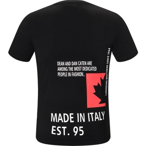 DSQ PHANTOM TURTLE Mens Short Sleeve Logo Series Graphic T-Shirt Men Fashion Print Cotton Tees Breathable Quality Tops D80951