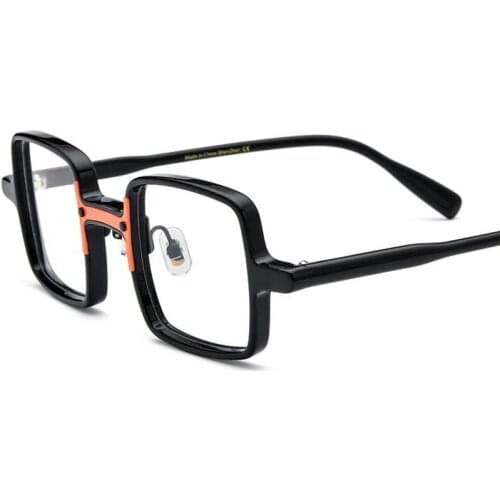 Japanese High Quality Acetate Glasses Frame Men Personality Square Eyeglasses For Women Clear Lens Prescription Eyewear