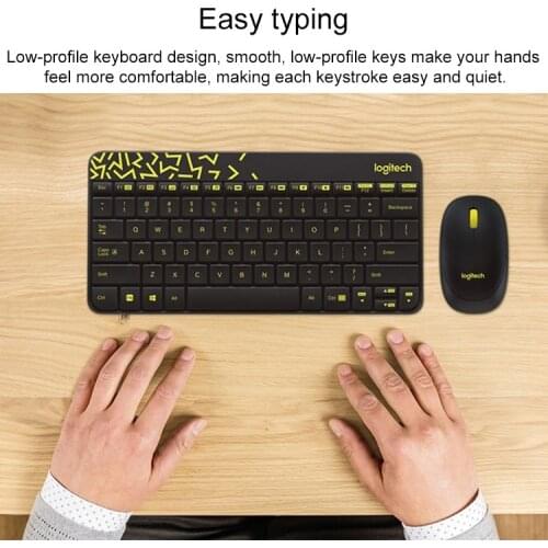 Original Logitech MK240 Nano Wireless Keyboard and Mouse Set Office Mini Slim Keyboard Mouse Set with Wireless 2.4G Receiver