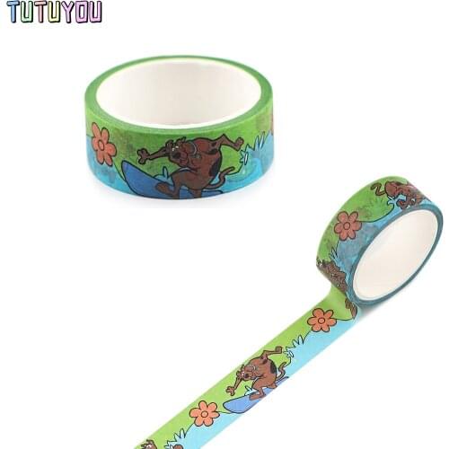 PC1851 Cartoon Dog Washi Tapes DIY Painting Paper Tape Decorative Adhesive Tapes Scrapbooking Stickers