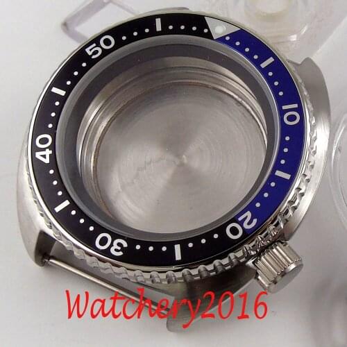 Fit for NH35A NH36A movement 45mm watch case parts sapphire glass aluminum bezel insert wristwatch replacement Case