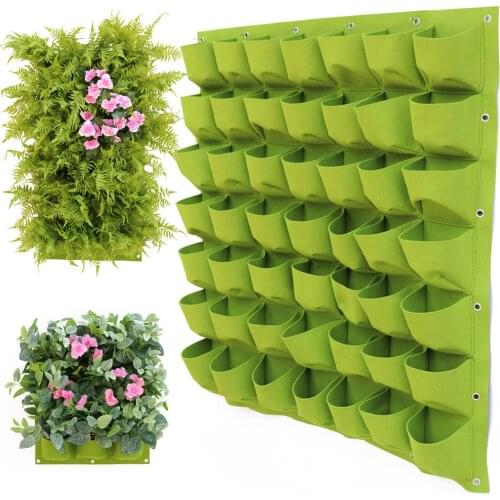 Hanging Wall Planting Bags Pockets Outdoor garden Green Growing bag Planter Vertical Garden Vegetable Seedling Living Garden Bag