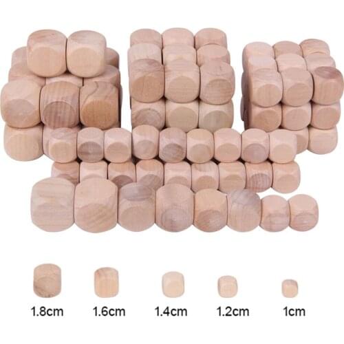 10 Pcs/Pack 6 Sided Blank Wood Cube Dice For Party Family DIY Board Games Printing Engraving Kid Toys