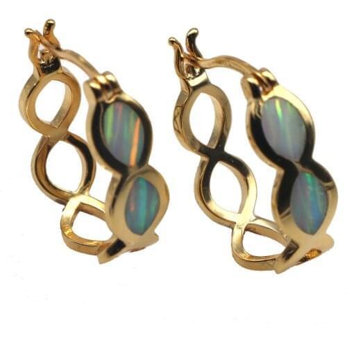 RH0059 2021 New Hot Selling Wave Shaped White Opal Earrings Womens Jewelry Gifts