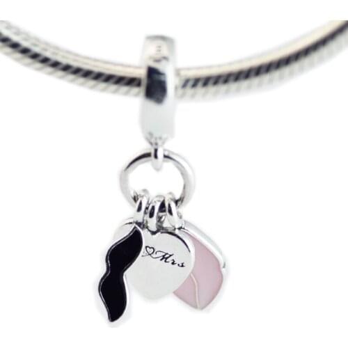 DIY Beads Charms Silver 925 Original Bracelet Sterling-Silver-Jewelry Love Couple Bead for jewelry Berloque Perles