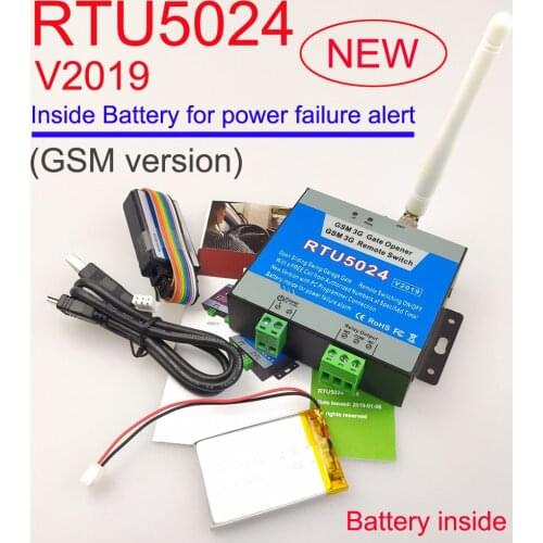 2019 New RTU5024 GSM Gate Opener Relay Switch Sliding gate Opener PC programmer and Battery inside for power failure alert
