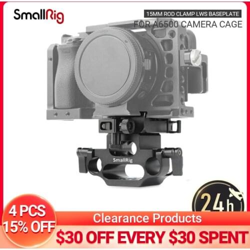 SmallRig 15mm Rod Clamp LWS Baseplate with Arca Style Dovetail Clamp for A6500 Camera Cage 1889 Camera Quick Release Plate-1934
