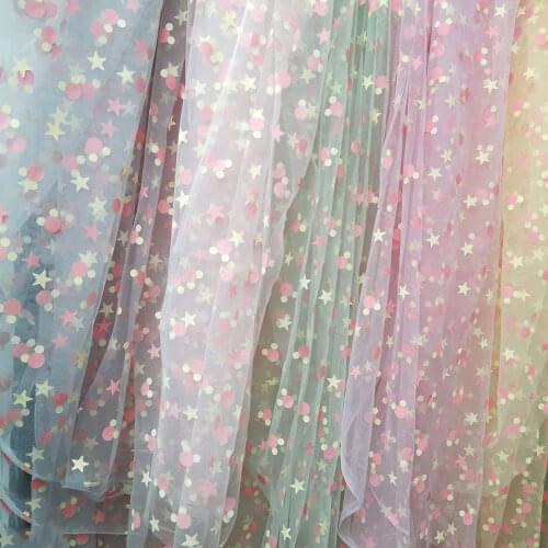 1M Mickey Tulle Confetti Glitter Mesh Material For Wedding Birthday Party DIY Baby Girl Skirt Headband Handmade Sewing