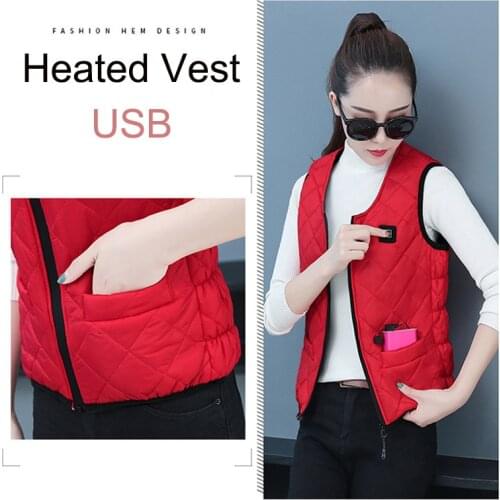 USB Thermal Electric Heated Vest Infrad Battery Jacket Women Winter Heated Jacket Outdoor Camping Hiking Clothing Tactical Vest