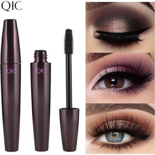 QIC Black Mascara Eye Makeup Liquid Mascaras Eyelashes Curling & Lengthening Pen Eye Lash Make up Curler Brush Lashes Thick Tool