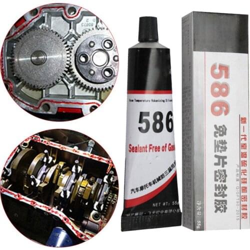 High Quality 586 Black Silicone Free-Gasket Waterproof To Oil Resist High Temperature Sealant Repairing Glue 55g