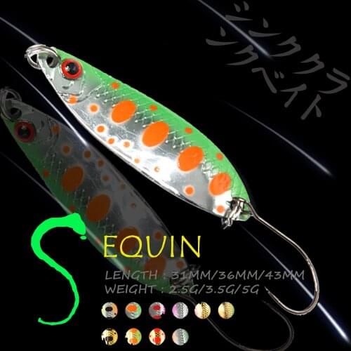 WALK FISH Metal Bait 2.5G/3.5G/5G Spoon Sequin Bait 3D Eyes Sinking Fishing Lures Hard Bait Spinner Fishing Tackle