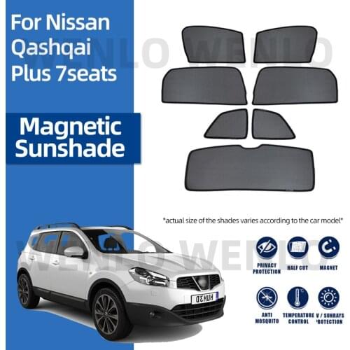 For Nissan QASHQAI Plus 7seats -2015 Magnet Curtains Cool Down Sunshades Foldable Darkening Mesh Block Light Net Nylon Sun Visor