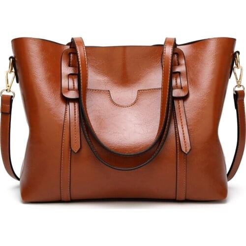 SGARR Soft Oil Wax PU Leather Women Handbags High Quality Crossbody Bags Female Fashion Large Capacity Ladies Tote Shoulder Bag