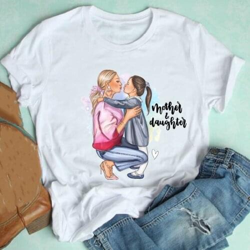 Women Short Sleeve Summer Spring Mujer Camisetas 2021 Cartoon Mom Mother Clothes Print Tshirt Female Tee Top Graphic T-shirt