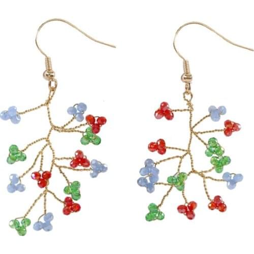 LANFLORA fashion flowers handmade women earrings Crystal earrings copper alloy earrings free shipping