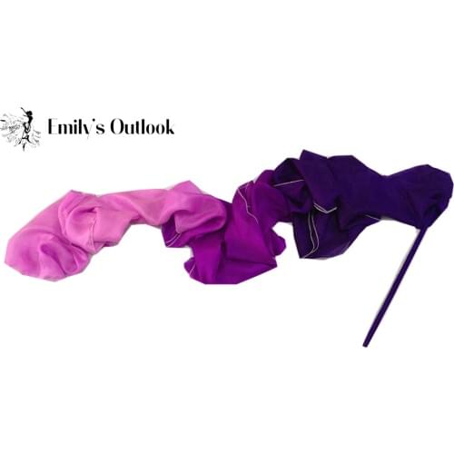 Customized Women Real Silk Streamer Purple Pastel Color Belly Dance Props 5 Mommes Habotai Worship Silk Streamer 400X45cm