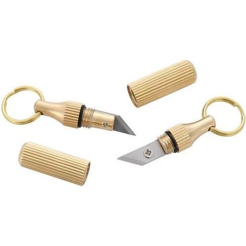 1pc Tiny Cutting Tool Capsule Key Ring Pendant Unboxing Anti-rust Sharp Knife Stainless Steel Key Chain Key Ring Cutter Tools